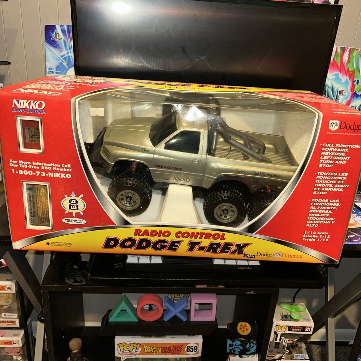 Rare NOS Vintage Nikko Dodge Ram 6x6 T-Rex RC Truck Unused Large 1