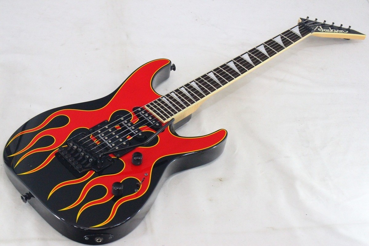 Jackson DK2 HRF Black with Hot Rod Flames Graphic Made in Japan