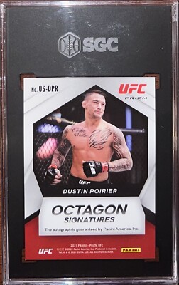 Panini Prizm 2021 UFC Dustin Poirier SGC 10/9.5 Octagon Signatures