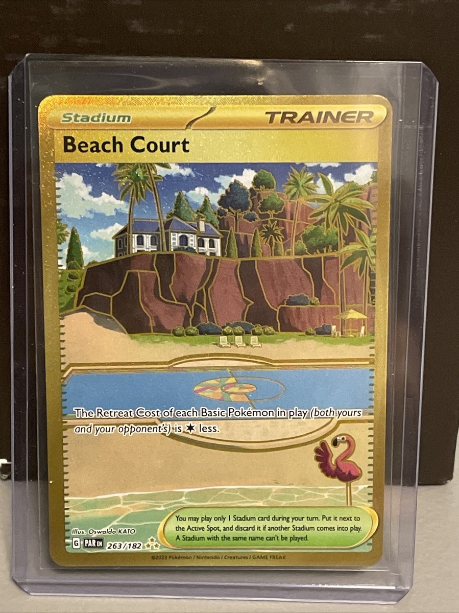 Pokemon Paradox Rift 263/182 Beach Court Hyper Rare Full Art Gold
