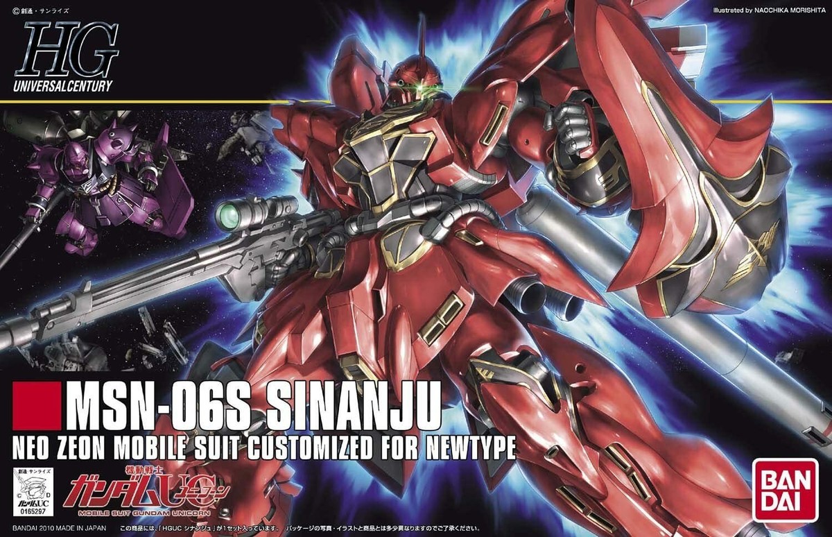 BANDAI Gundam HG 1/144 MSN-06S Sinanju Neo Zeon Customized for