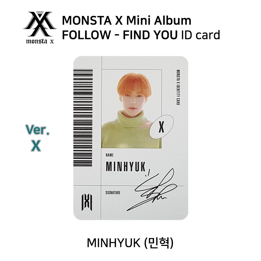 MONSTA X 7th mini album FOLLOW FIND YOU Official Photocard MINHYUK