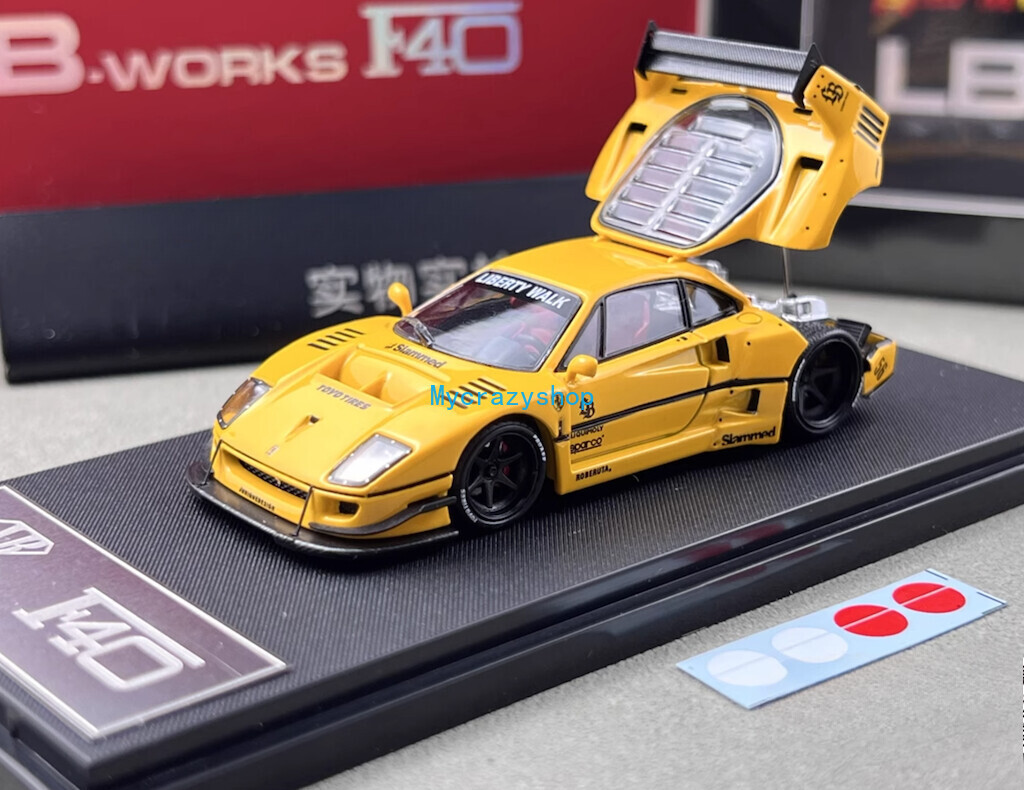 CR Star 1:64 Yellow F40 LBWK Racing Sports Model Diecast Metal Car