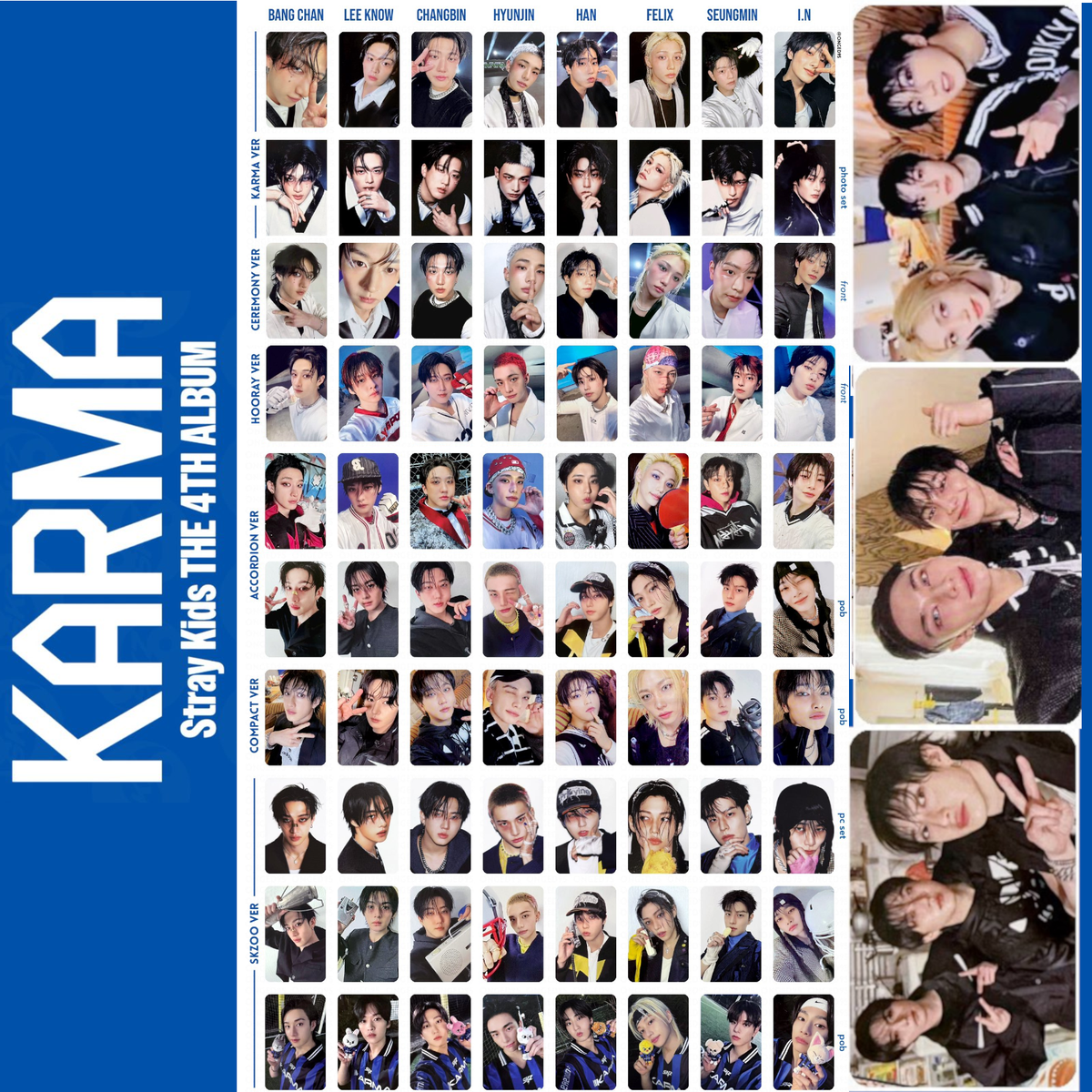 STRAY KIDS KARMA Official Photocard/KEYRING/dominATE/SEASON'S