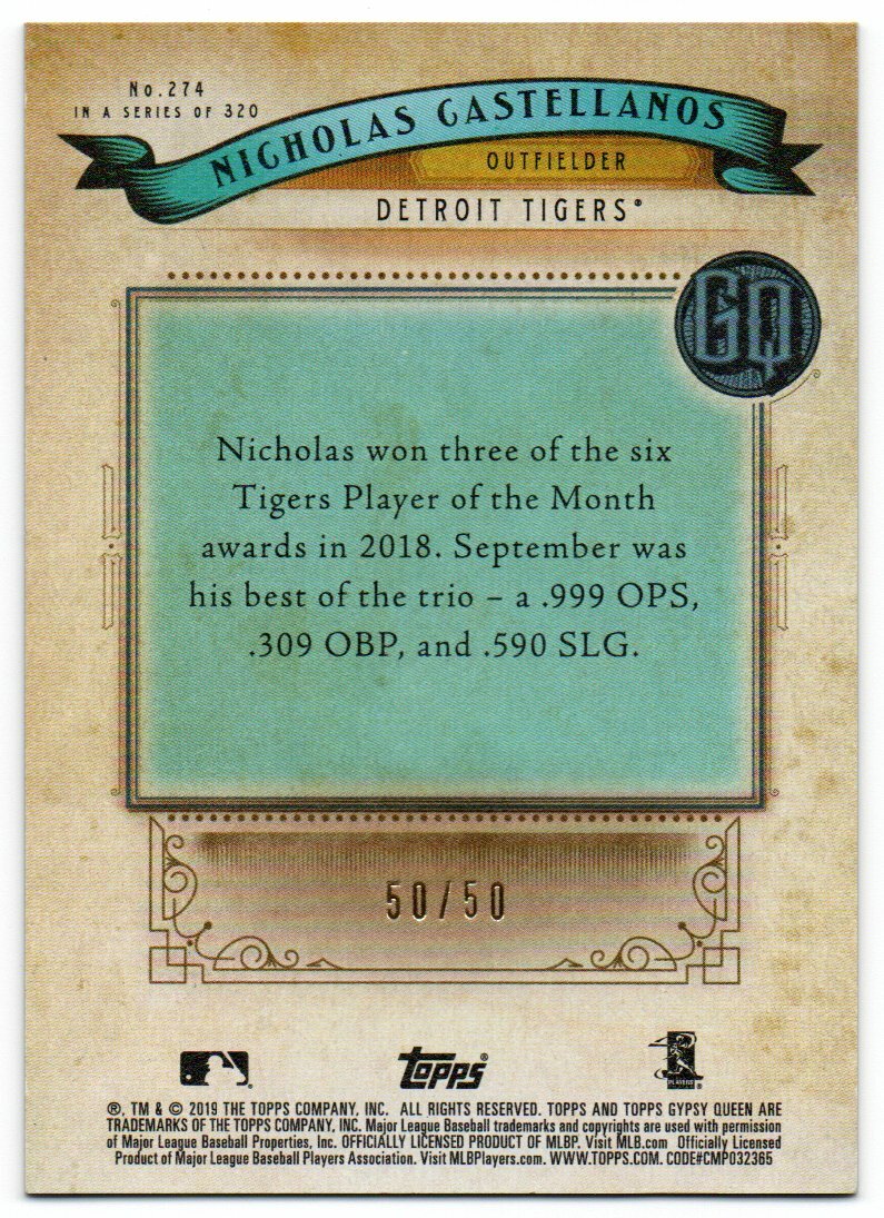 2019 Topps Gypsy Queen - Kenley Jansen #286 Chrome Gold /50 for