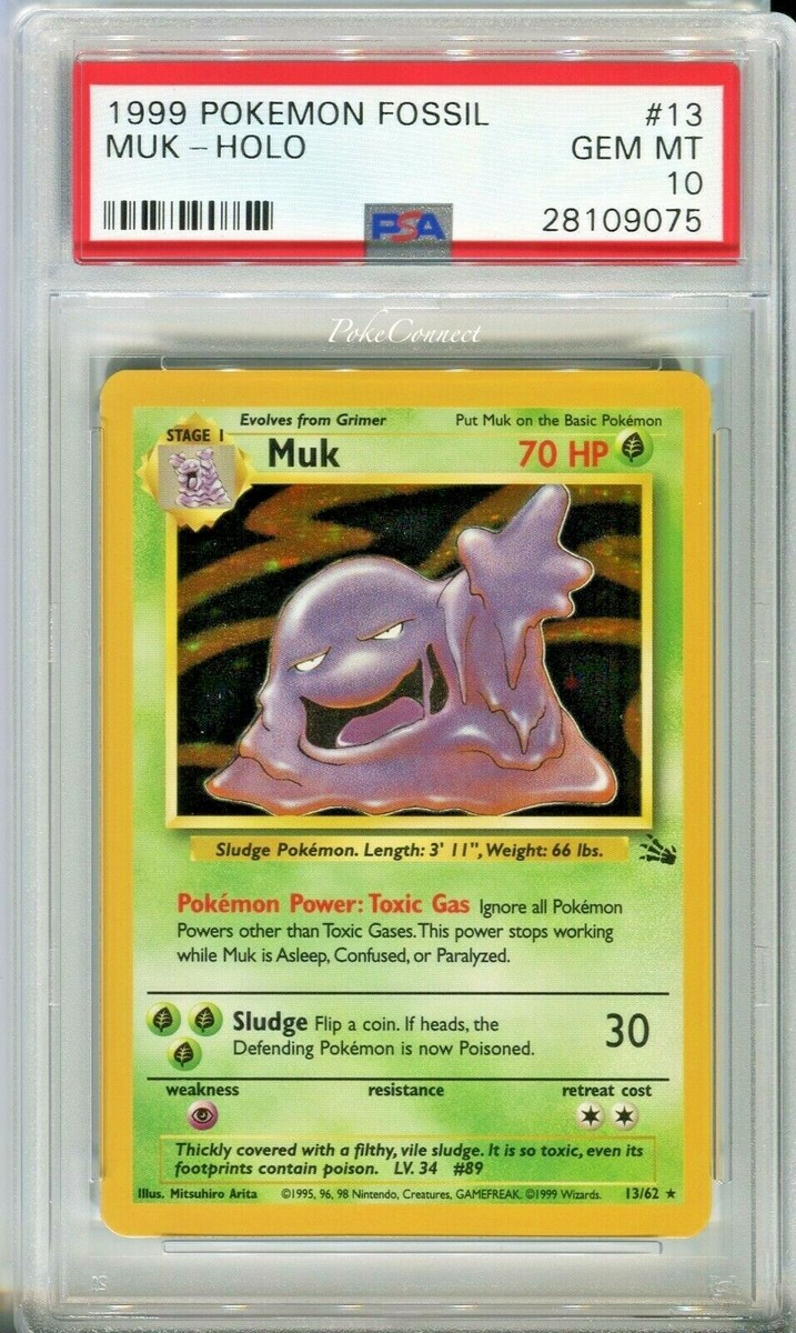 PSA 10 GEM MINT Pokemon MUK Holo Rare Fossil 13/62 Unlimited | eBay