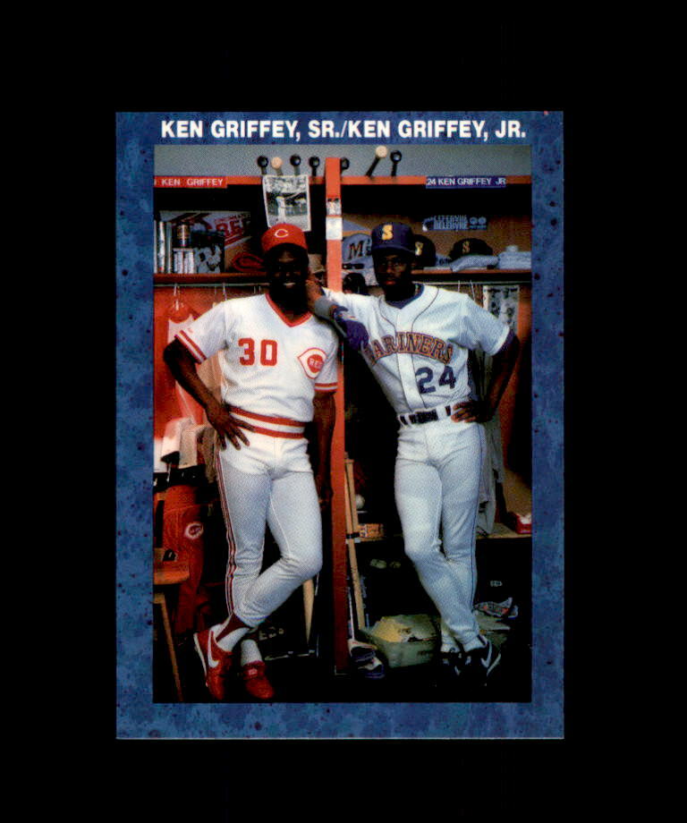 KEN GRIFFEY JR. SEATTLE MARINERS BASEBALL CARD WITH KEN GRIFFEY SR