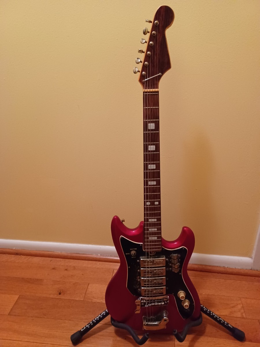 1960's Teisco ET440 With 4 Pickup Solid Body Electric Guitar Red