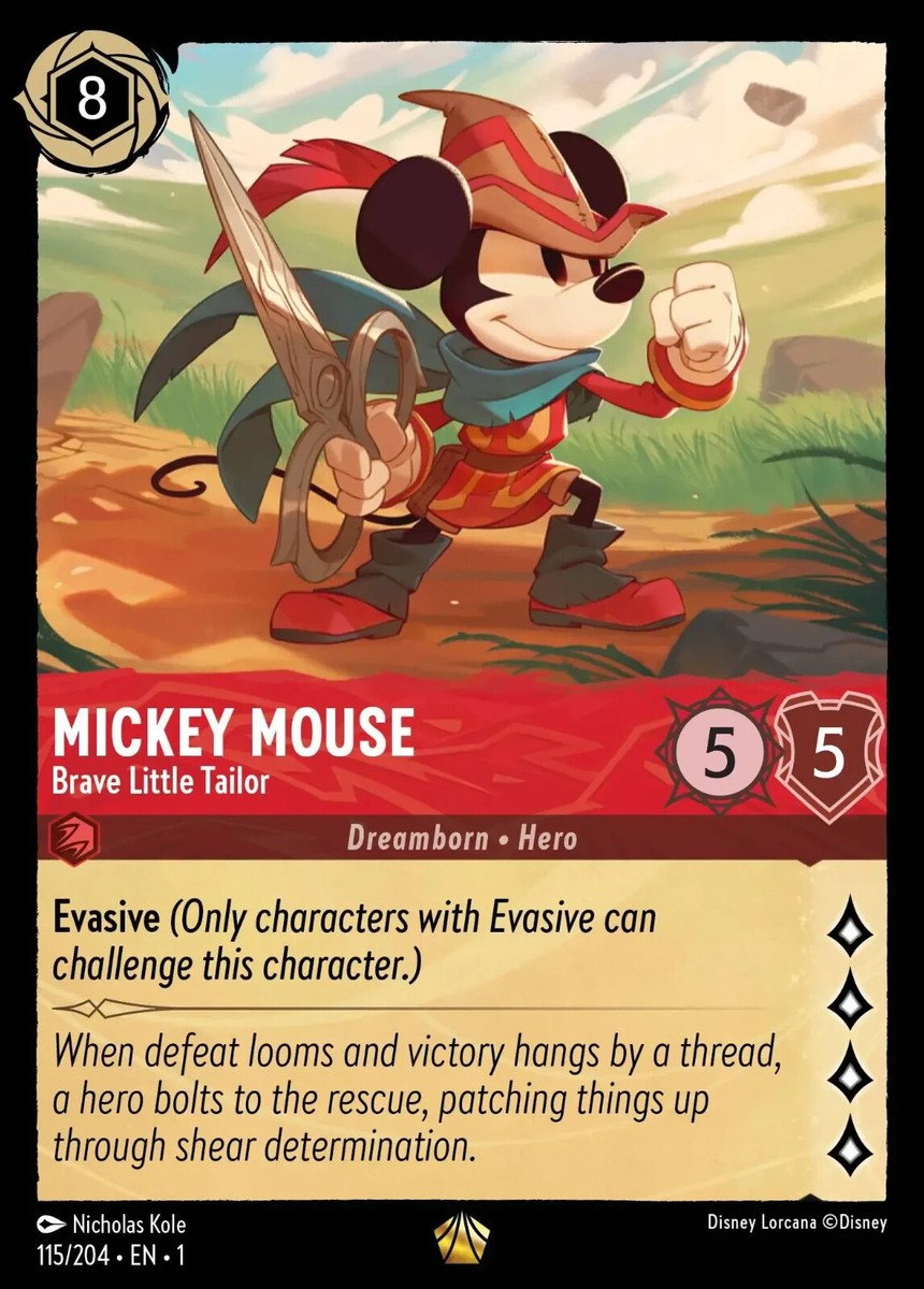 Disney Lorcana Foil Mickey Mouse - Brave Little Tailor | eBay