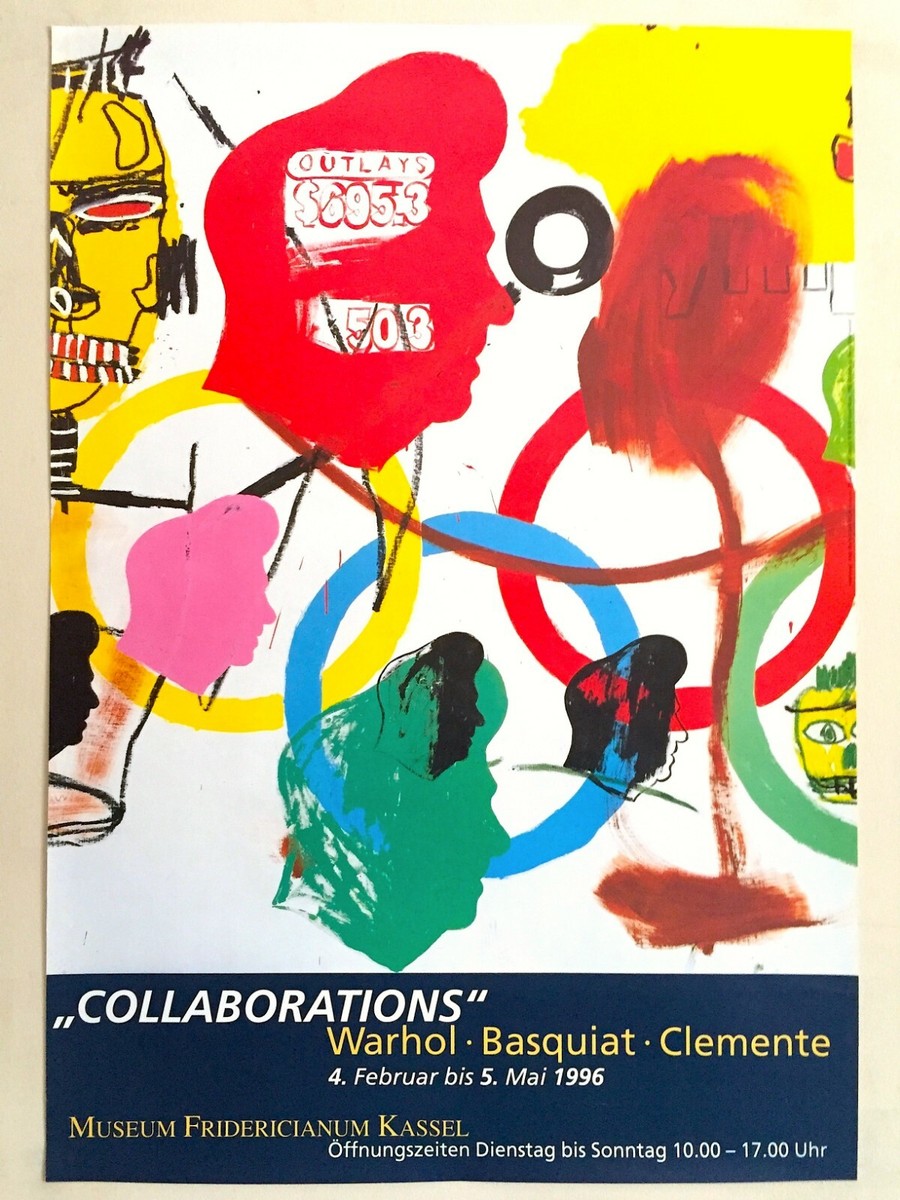 JEAN MICHEL BASQUIAT & ANDY WARHOL LITHOGRAPH PRINT EXBTN POSTER