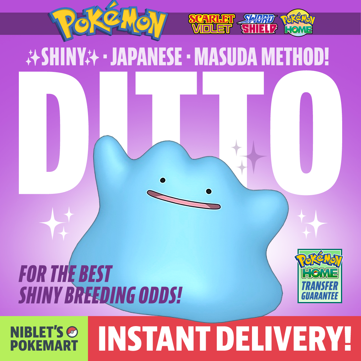 ✨ SHINY DITTO Foreign Japanese Masuda Method Breeding 6IV Pokemon