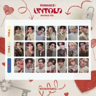 ENHYPEN OT7 x ROMANCE: UNTOLD WEVERSE VER SET PC ALBUM PHOTOCARD