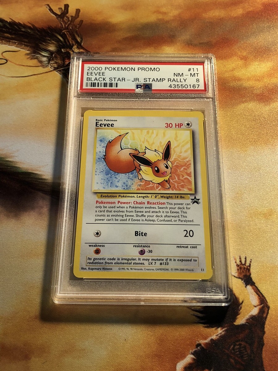 PSA 8 - Eevee Black Star JR Stamp Rally Promo 2000 - Pokemon Card