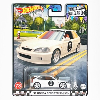 Hot Wheels Premium Boulevard #73 99 Honda Civic Type R EK9 (White