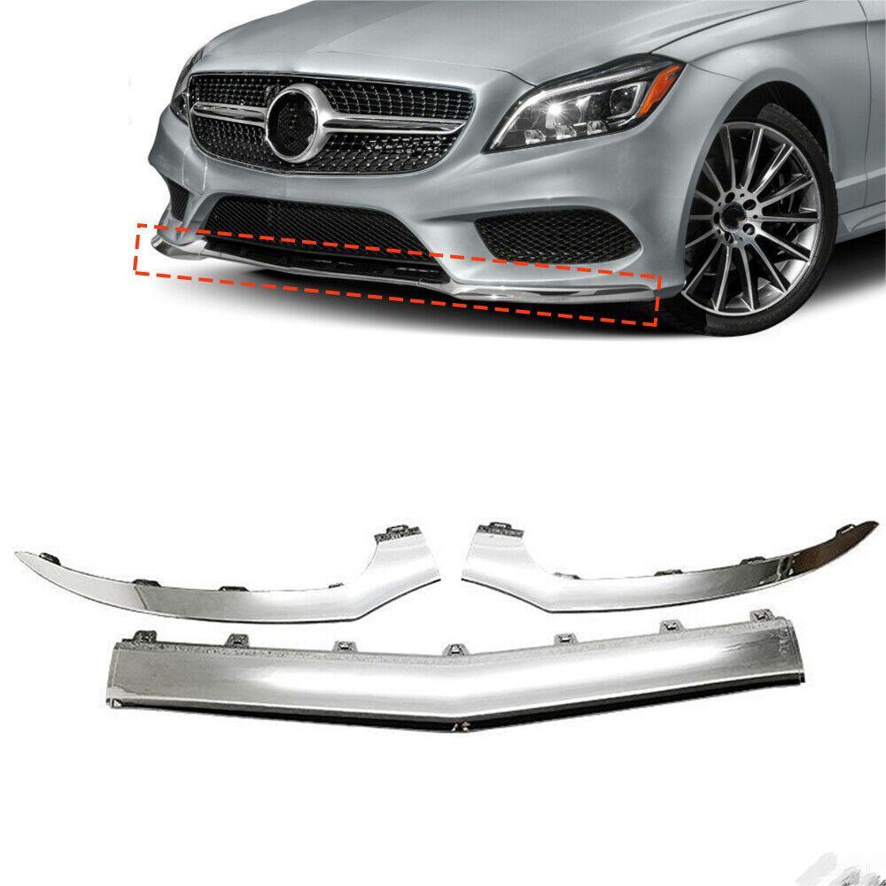 For Mercedes Benz CLS W218 15-18 Chrome Front Bumper Lip Moulding