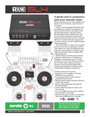 Rane SL4 DJインターフェース Rane SL4 Serato DJ Audio Interface