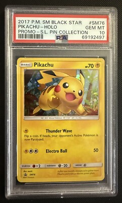 PSA 10 LOW POP PIKACHU HOLO SM76 PROMO SHINING LEGENDS PIN