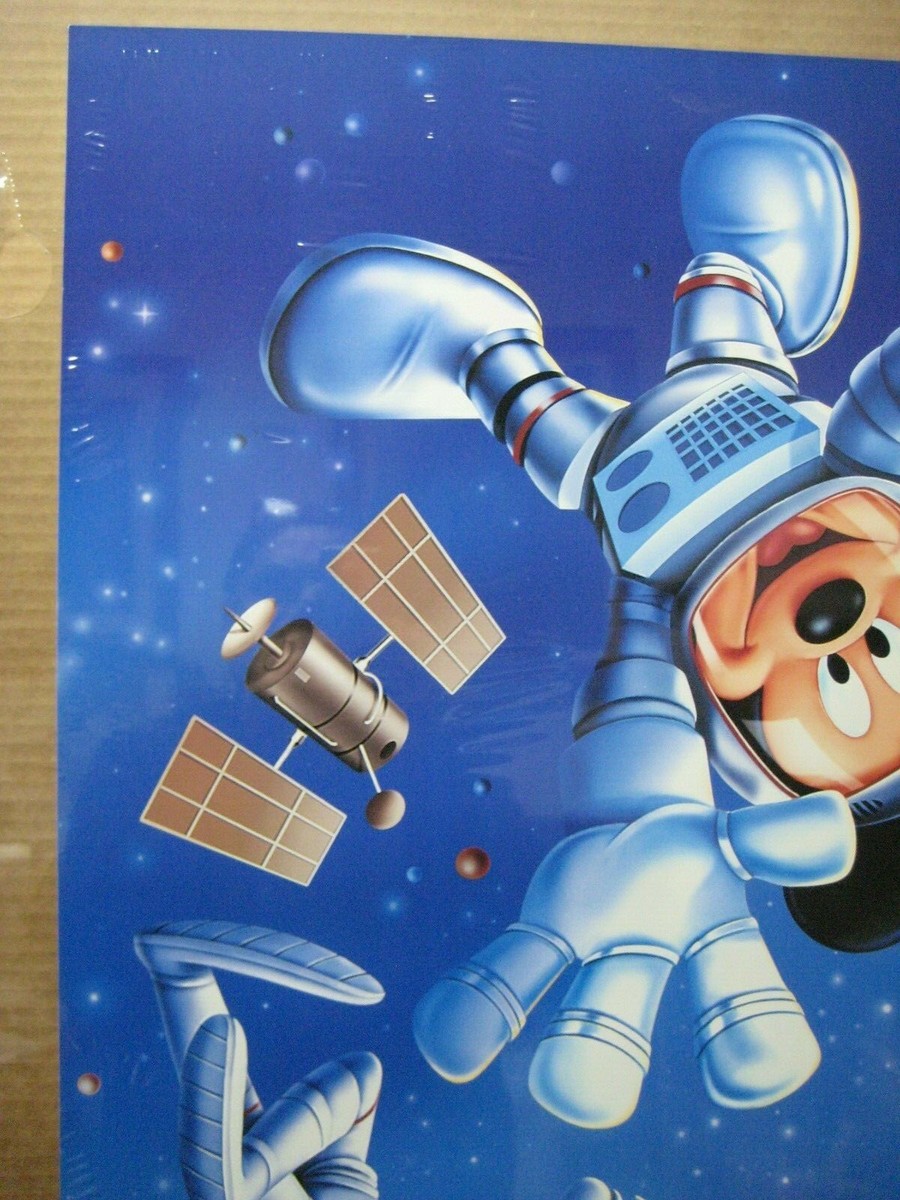 Space astronauts vintage Walt Disney mickey Mouse Poster original