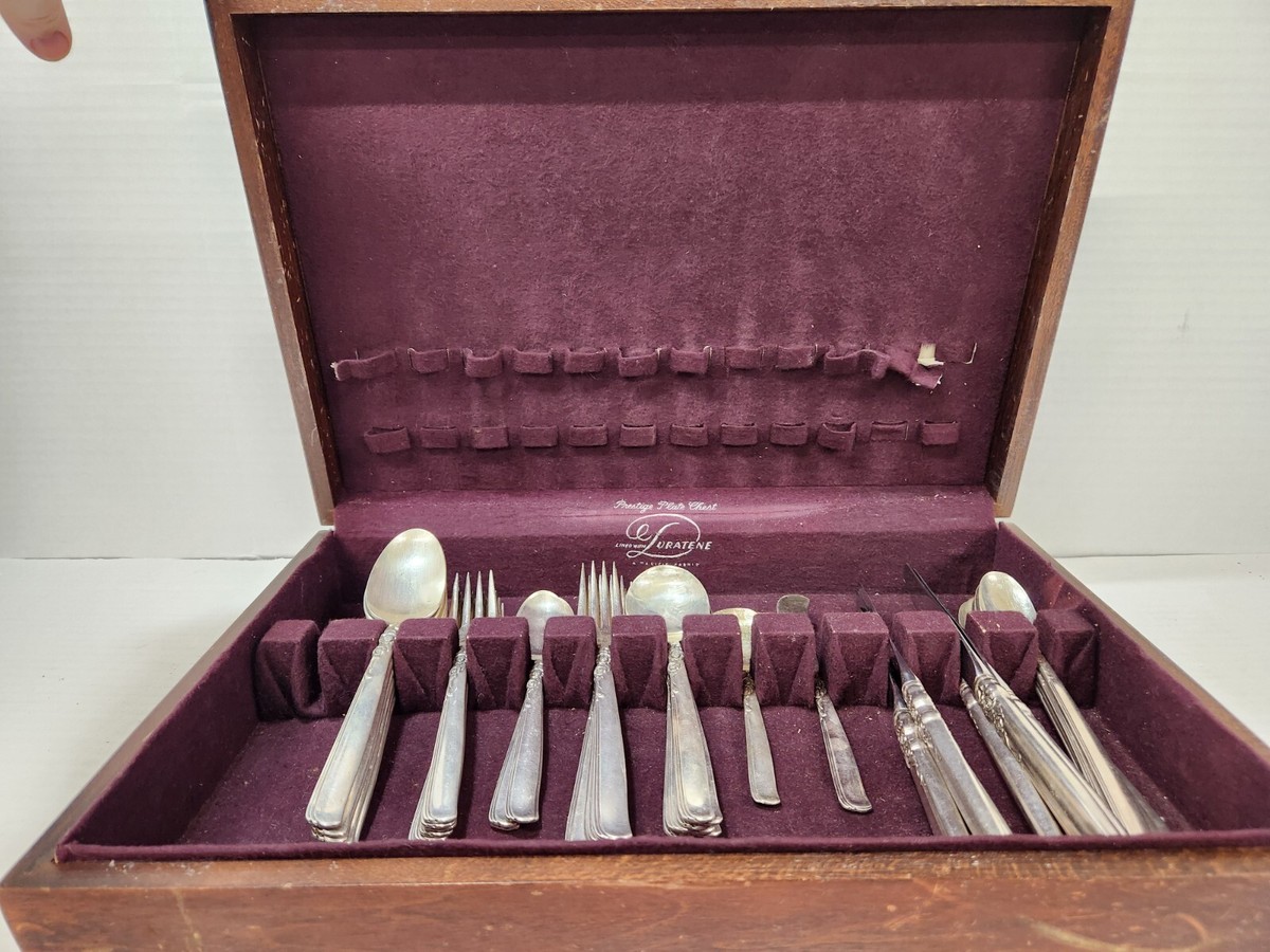 Oneida PRESTIGE Gay Adventure Pattern Silverplate Set In Original