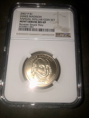 2007-P James Madison MINT ERROR From THE ANNUAL DOLLAR SET NGC
