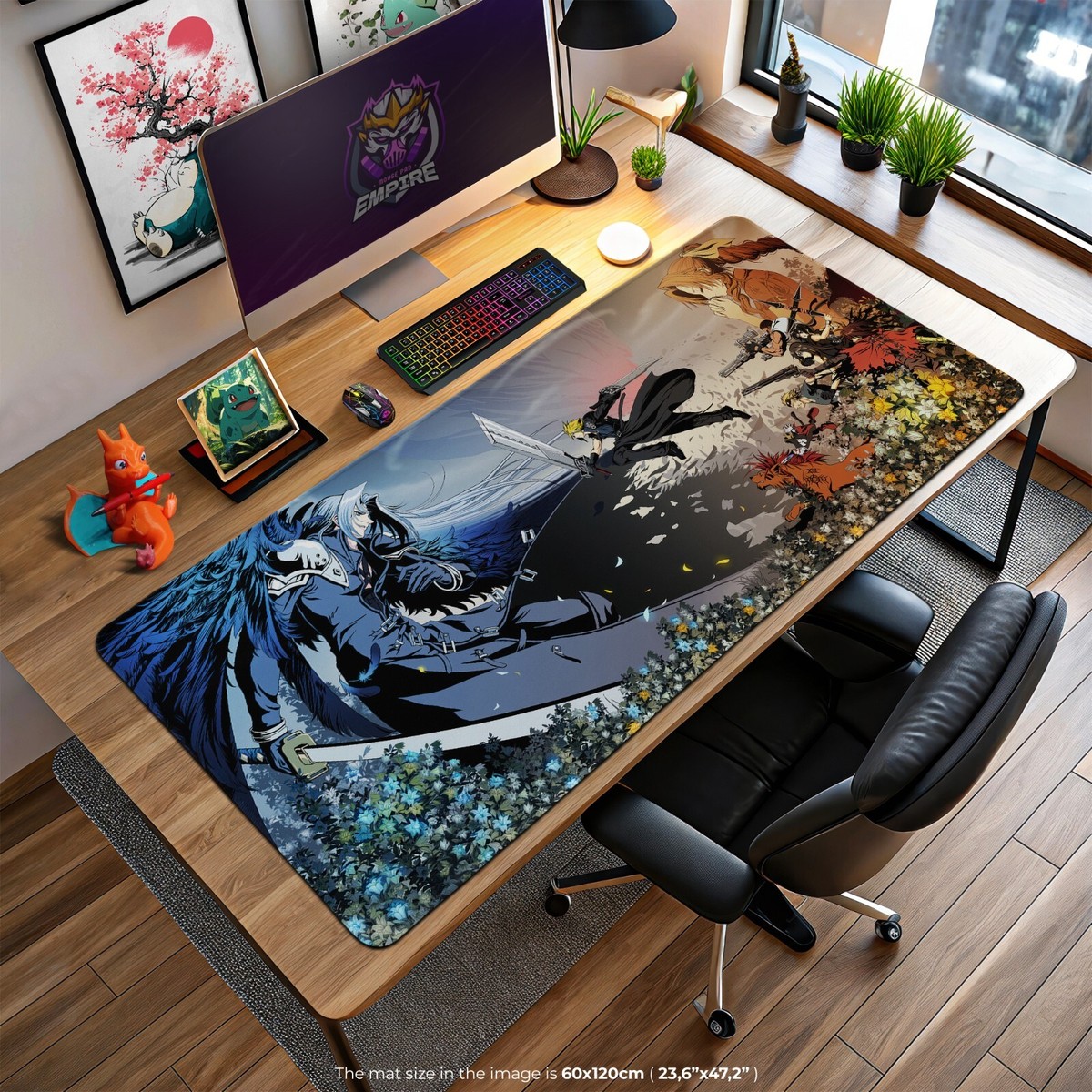 Final Fantasy VII Mouse Pad, Gaming Desk Mat with Cloud and