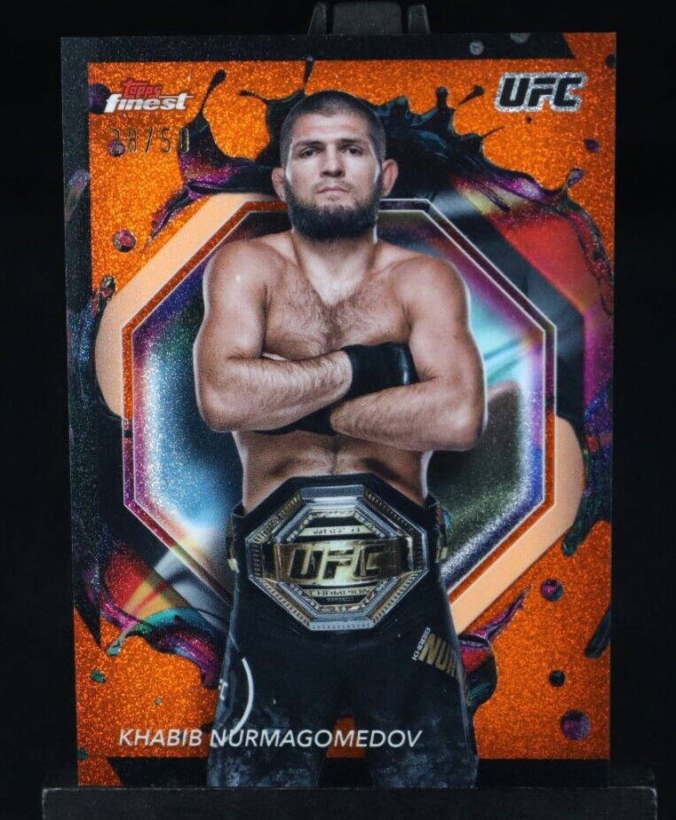 2025 Topps Finest UFC Khabib Nurmagomedov Orange Glitter /50 Rare