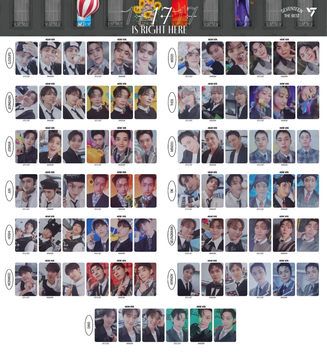 SEVENTEEN 17 IS RIGHT HERE HERE / HEAR ver. OFFICIAL PHOTO CARD | eBay