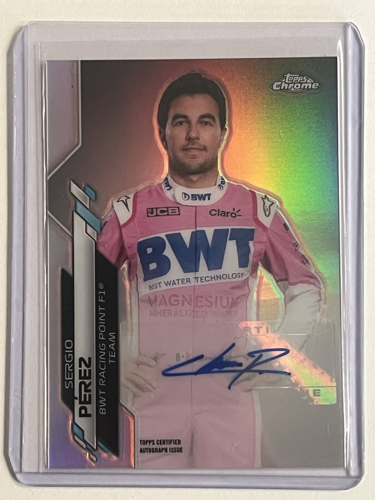 Sergio Perez 2020 Topps Chrome Formula 1 #F1A-SP Autographs (/99