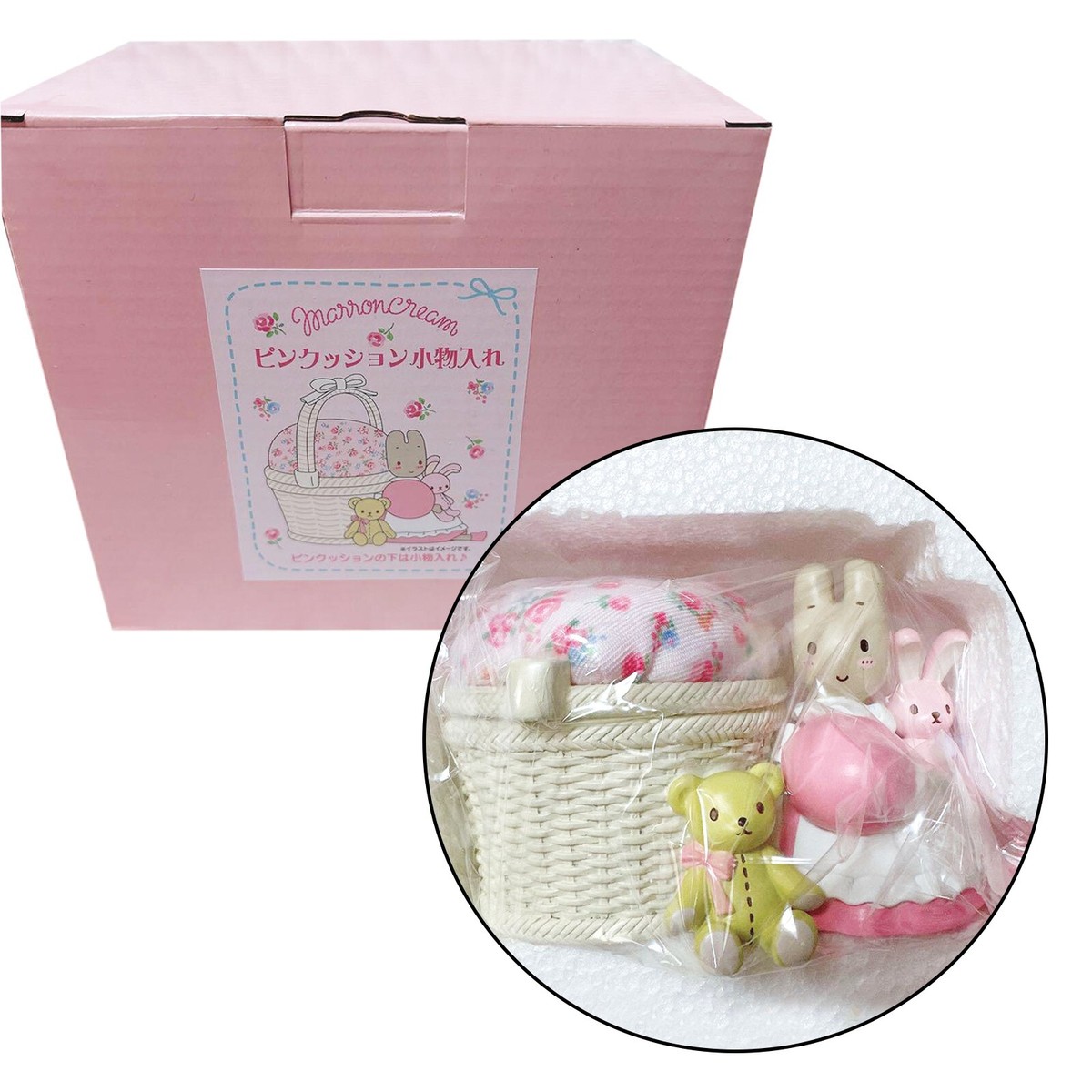 Sanrio Marron Cream Pin Cushion Accessory Case Sewing Bear Rabbit