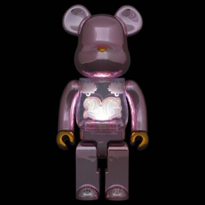 BE@RBRICK 2G PINK GOLD CHROME 100％ & 400％ EXCLUSIVE MEDICOM TOY
