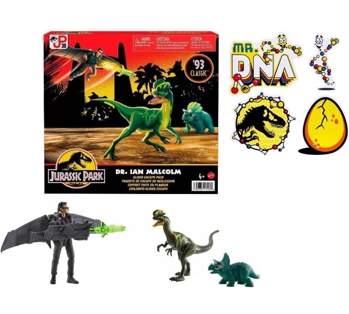 Jurassic Park Dr. Ian Malcolm Glider Escape Pack 93 Classic 30th