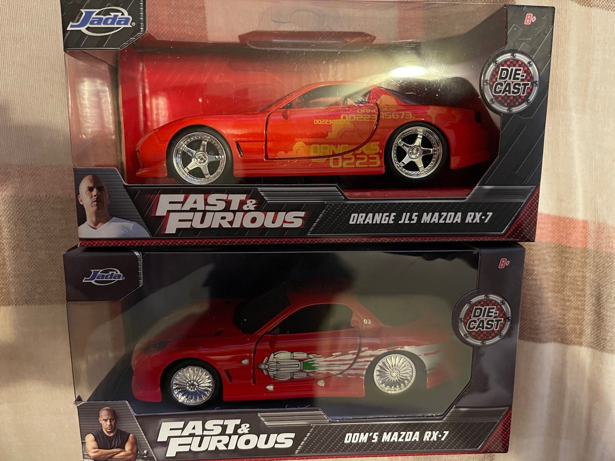 Jada Fast & Furious Dom's Mazda RX-7 & Orange JLS Mazda RX-7 Lot