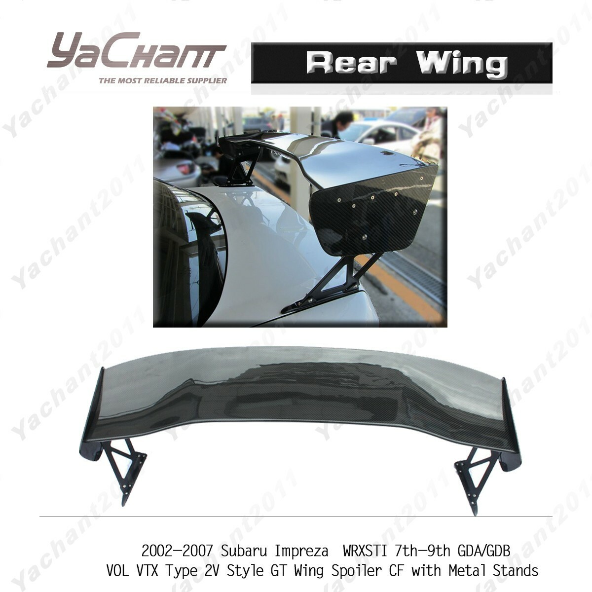 Carbon VOL VTX GT Wing For 02-07 Subaru Impreza WRXSTI 7th-9th GDA