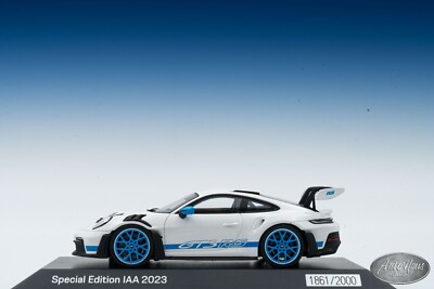 1/43 Spark Porsche 911 GT3 RS (992) White / Blue IAA 🤝ALSO OPEN