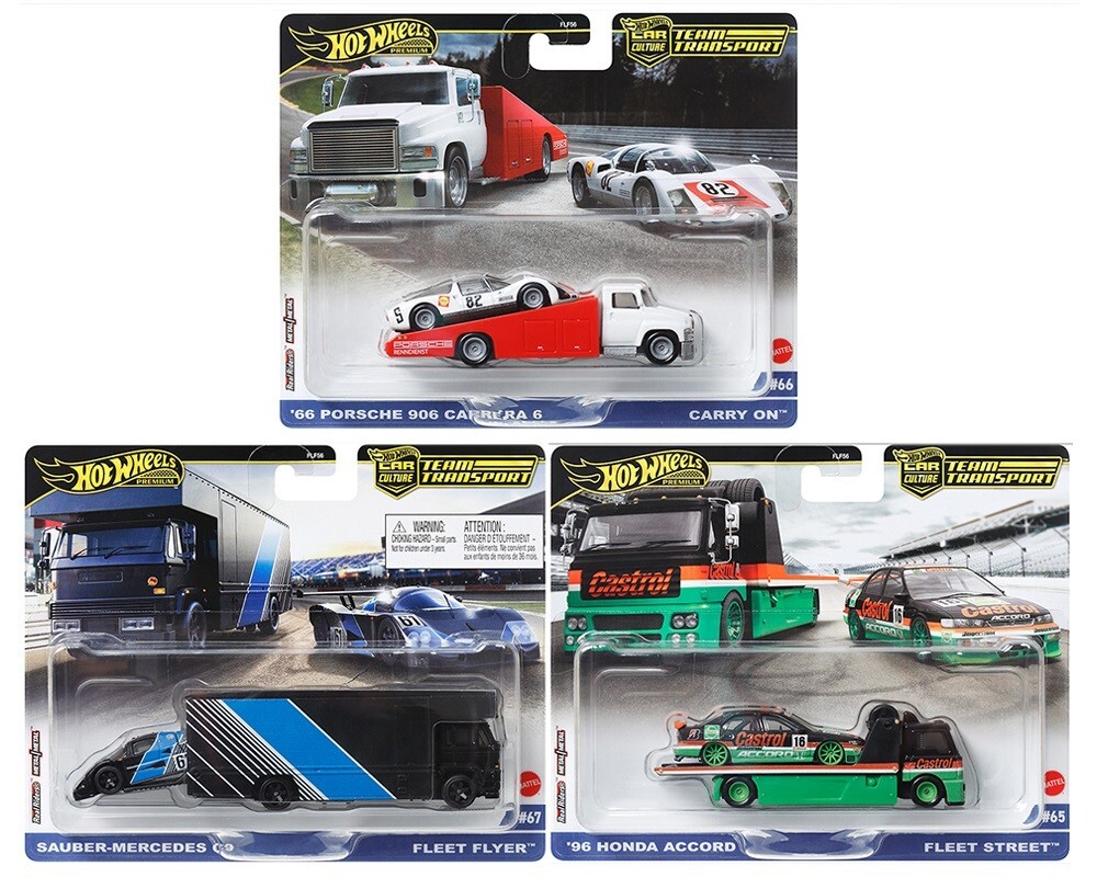 Hot Wheels 2024 Car Culture Team Transport B Case Set of 3 Cars