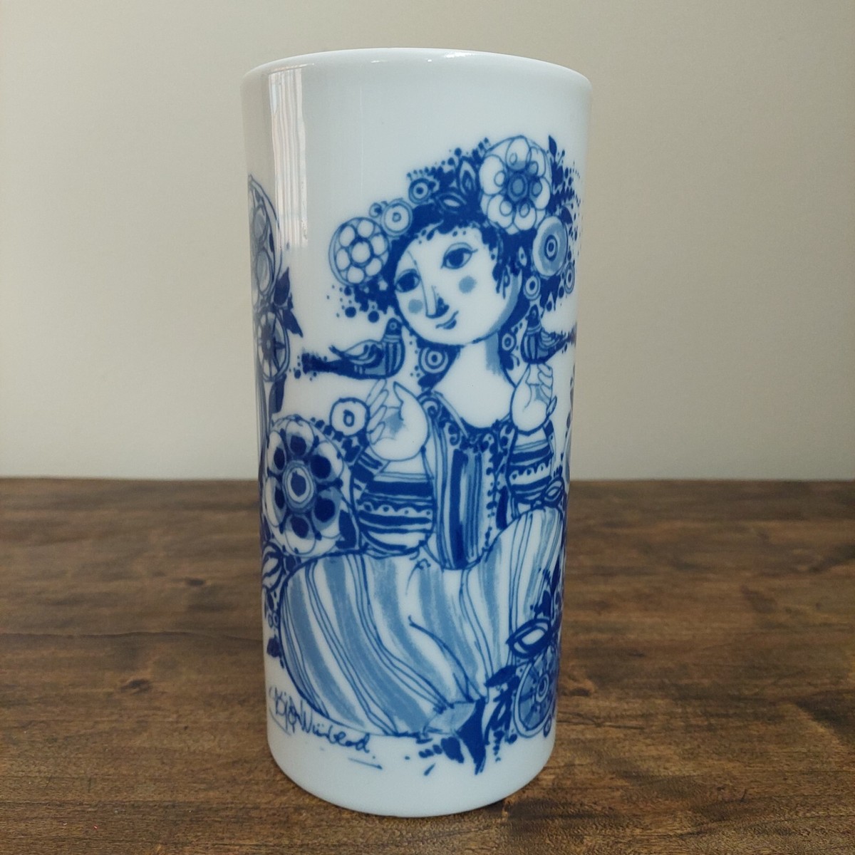 Vintage Rosenthal Studio Line Bjorn Wiinblad White Blue Germany