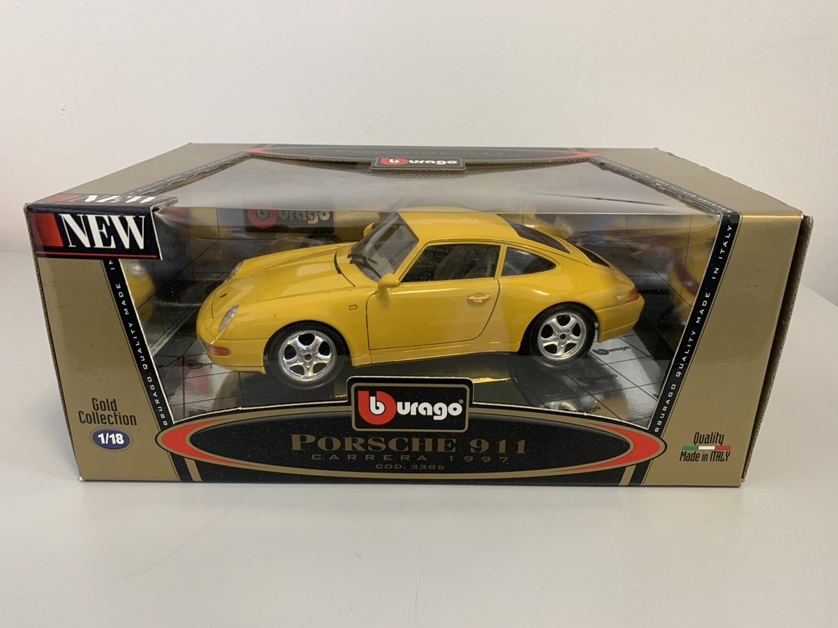 PORSCHE 911 CARRERA 1997 1:18 BBURAGO GOLD COLLECTION NEW! MADE IN
