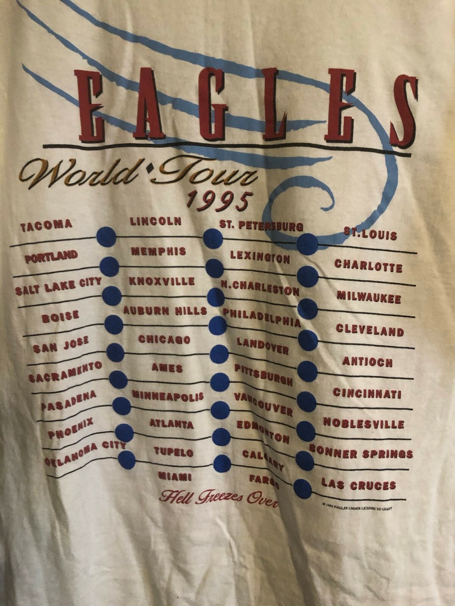 1995 Eagles World Tour Concert XL T Shirt When Hell Freezes Over