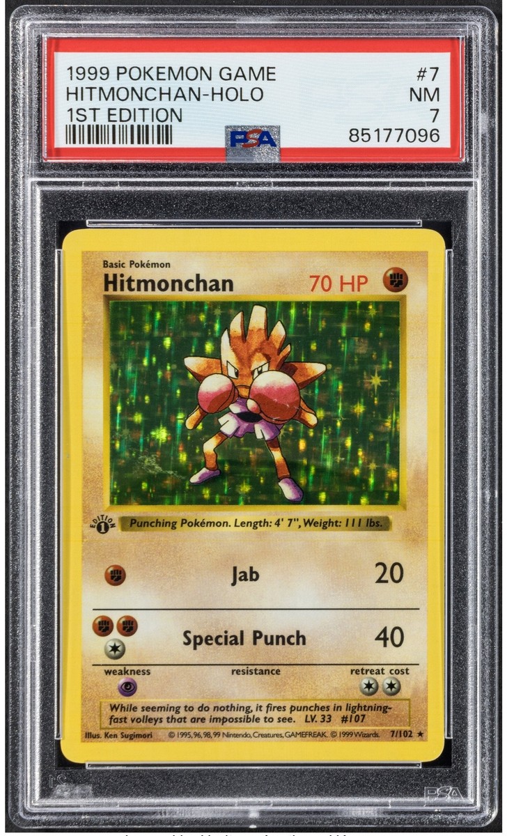 1999 Pokemon BASE SET Game Hitmonchan Holo 1st Edition PSA 7 | eBay