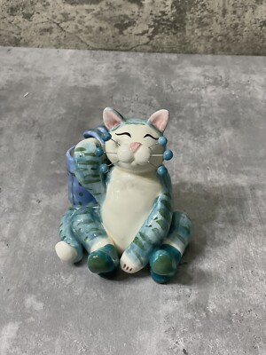 Annaco Creations Retired Whimsiclay LARGE CAT Golfer Amy Lacombe