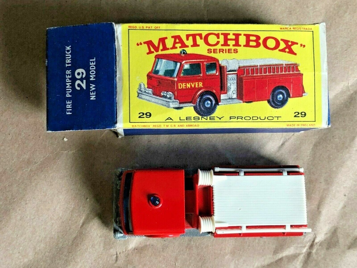 Matchbox 29 C Lesney No 29-C DENVER Fire Pumper BPW E Box Nr Mint