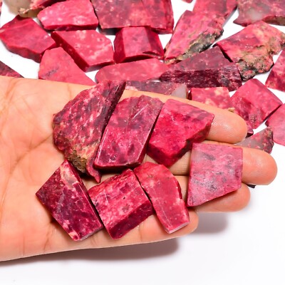 Natural Pink Thulite Slice Rough Gemstone Raw Blue Pink Thulite
