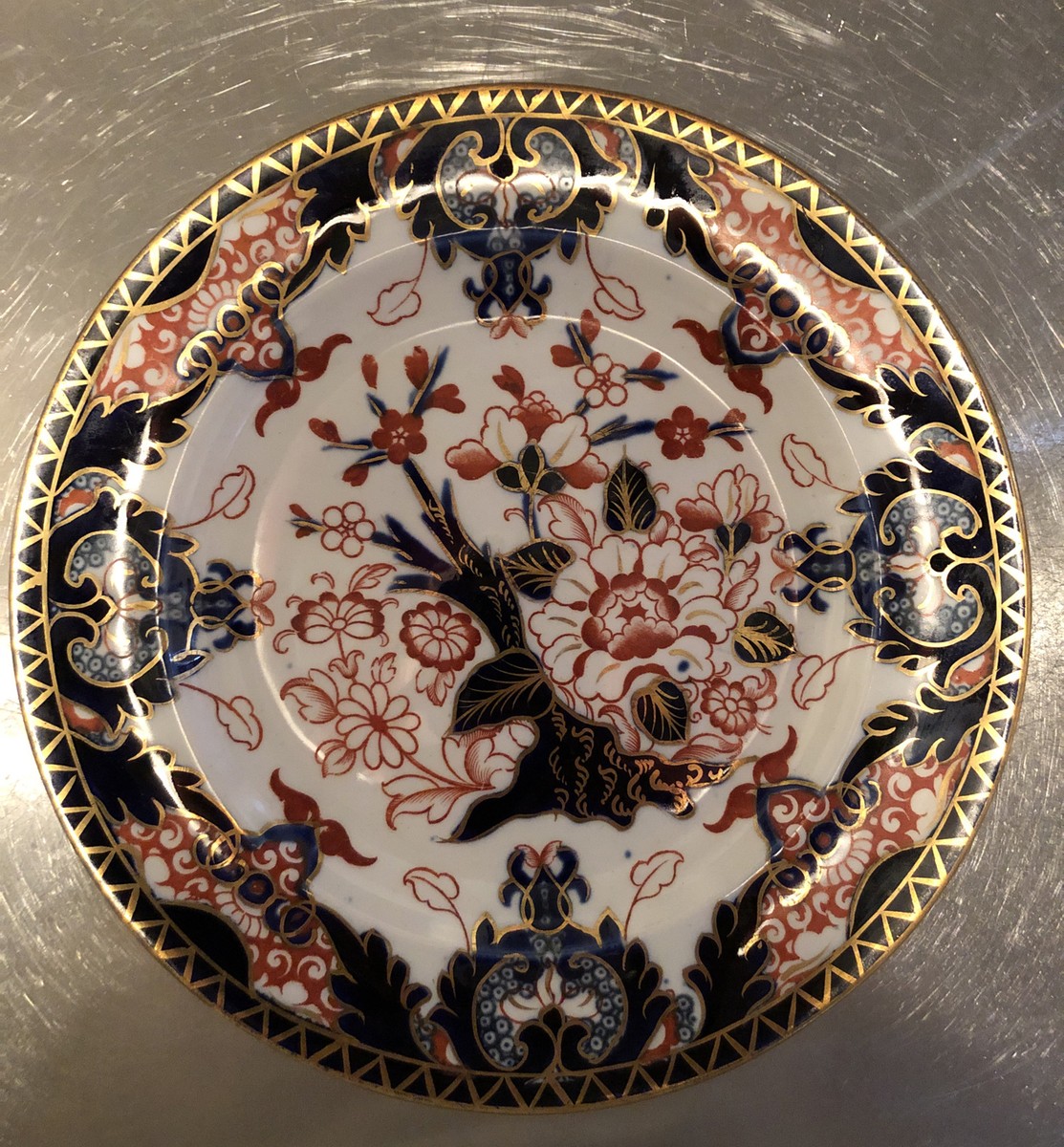 ROYAL CROWN DERBY KING 563 DINNER PLATE DERBY STAMP 1877-1890
