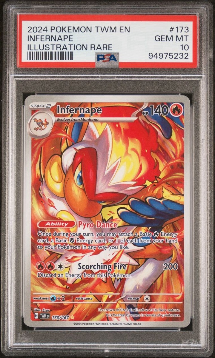 PSA 10 Infernape Illustration Rare #173 2024 Pokemon TWM