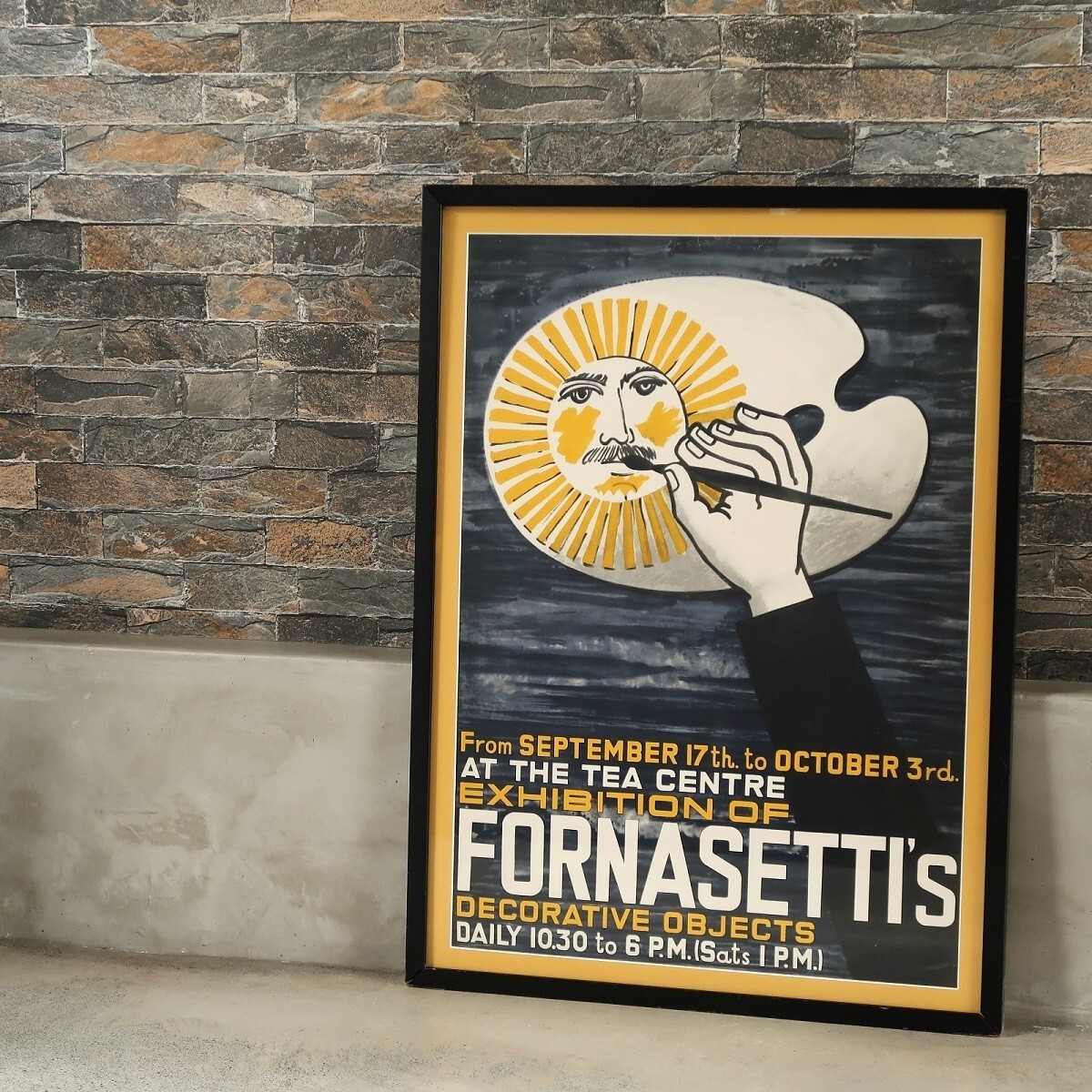 Vintage Fornasetti Lithograph Exhibition Poster 1959 London Offset
