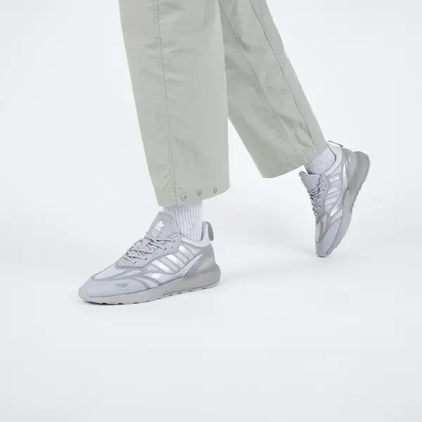 Adidas ZX 2K Boost 2.0 Mens Run Gray/Silver GZ7745 Shoes/Sneakers