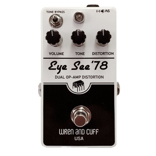 Wren and Cuff Your Face 60s Vitamin Q Mod Silver Fuzz Guitar