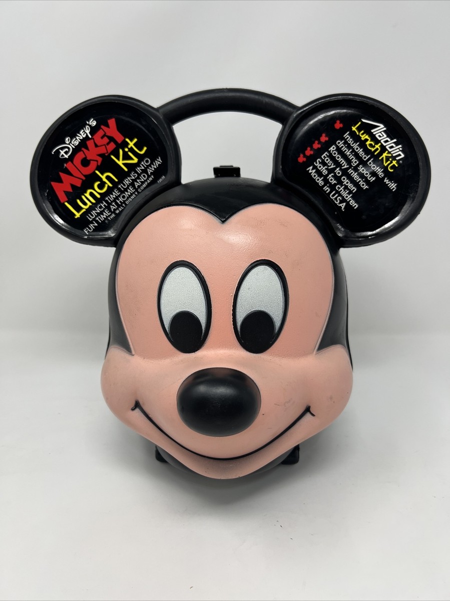 Vintage Mickey Mouse Head Lunch Box/ Aladdin Mickey Mouse Lunch