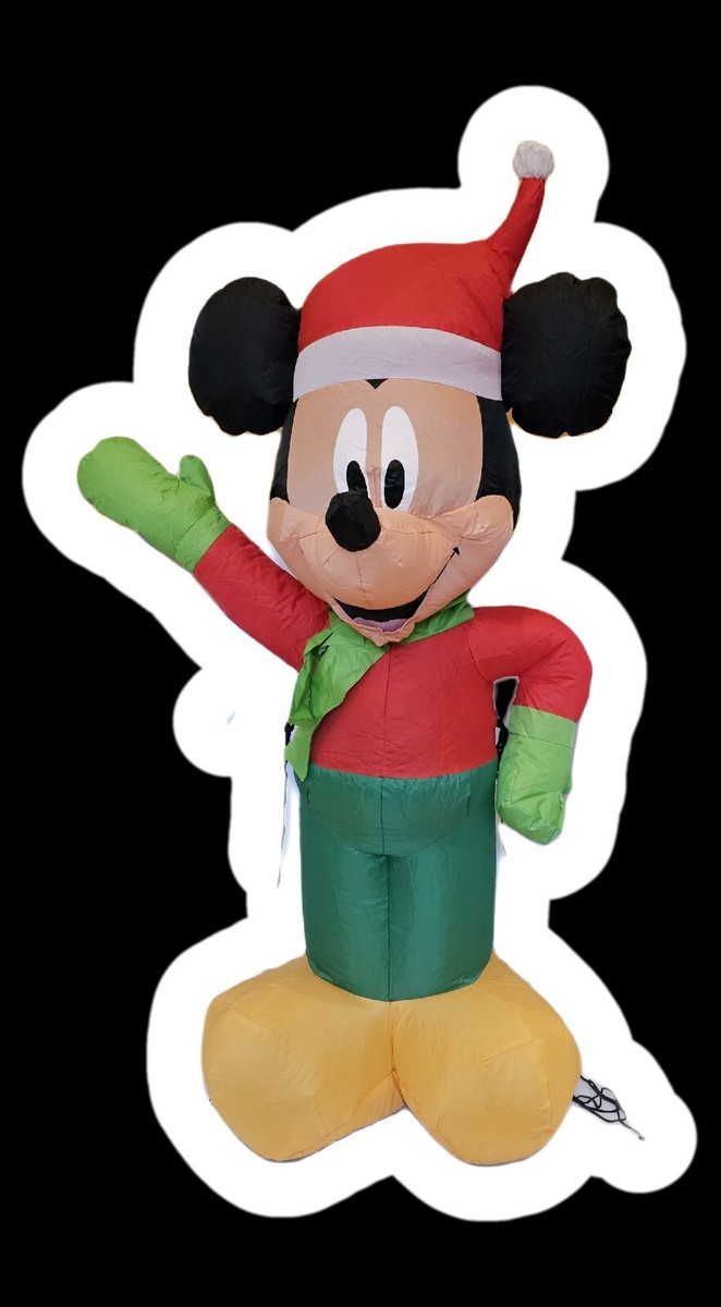 Christmas Disney 3.5 ft Mickey Mouse Green Scarf Airblown