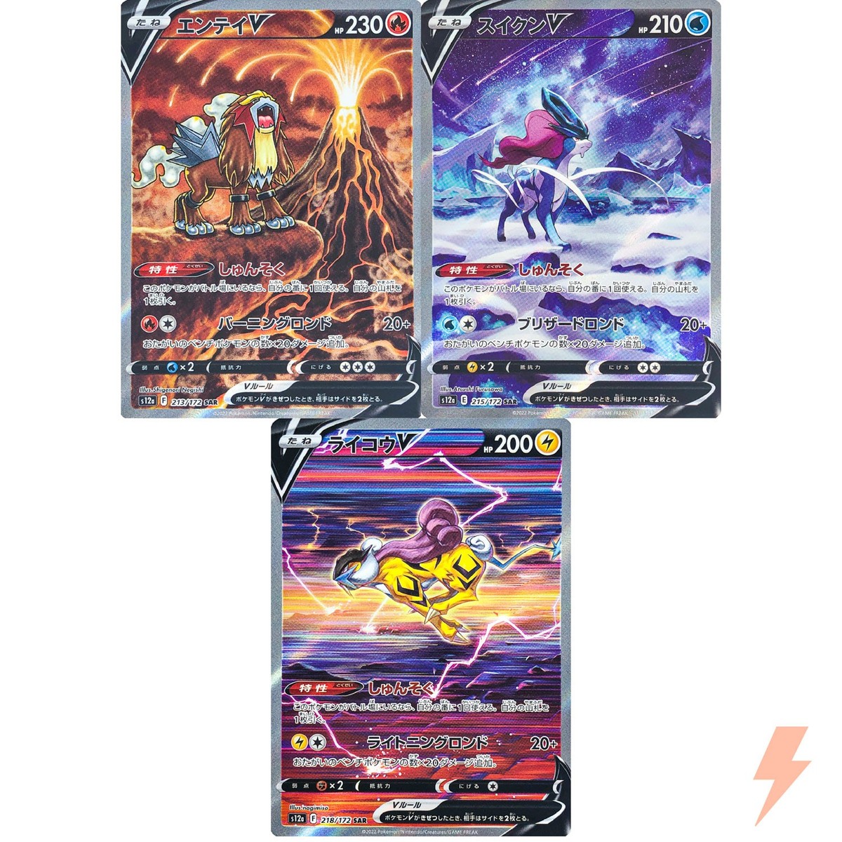 Entei Suicune Raikou SAR Set 213-218/172 S12a VSTAR Universe